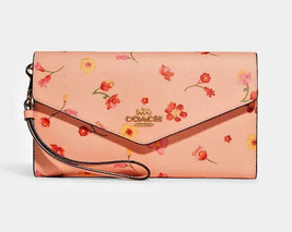 NEW coach envelope wallet With floral Print Mystical  - £100.46 GBP
