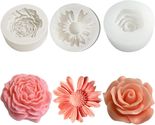 3 Pack Candle Molds for Candle Making, Moldes Para Velas, Flower Molds S... - $12.24