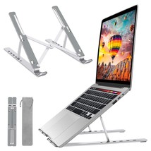 Laptop Stand, Aluminum Full Coverage Non-Slip Rubber Adjustable Ergonomic Portab - £13.32 GBP