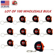 Lot of 100 Wholesale Mini Keychain 1m /3ft Measuring Tape Inch Slide Lock - £46.92 GBP