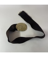 Vintage Belt Brown Gold Stretch 28&quot; 80s Fashion - $19.95 CAD