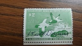 1957 Duck Hunting Stamp Signed 15r - $9.89