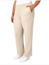 Mondetta Women&#39;s Sweatpants Tan Fleece Pockets High-Waisted Elastic Waist - $38.99