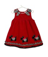 Rare Editions Corduroy Jumper 4T Scottie Dog Red Black Scotties Ruffles ... - $270.46 MXN