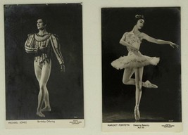 Vintage Lot 2 RPPC Photo Postcards Ballet Ballerina Michael Somes Margot Fonteyn - £13.40 GBP