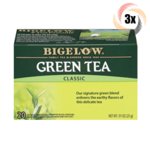 3x Boxes Bigelow Classic Natural Green Tea | 20 Pouches Per Box | .91oz - £16.16 GBP