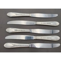 WM Rogers Mfg Set 5 Dinner Knives PRISCILLA LADY ANN Silverplate Flatwar... - $22.99