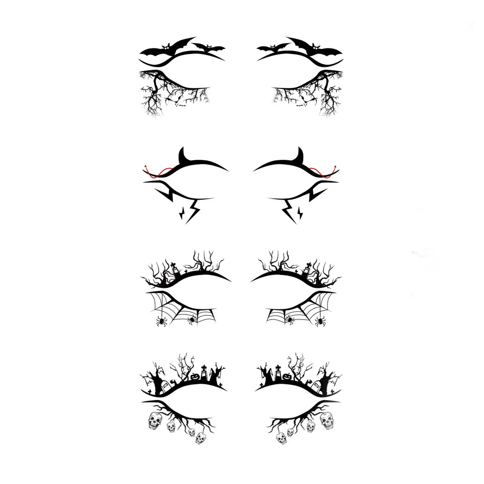 Play 1/4/8pair Eye Tattoo Stickers Halloween Eyeliner Face Laces Makeup Sticker  - £23.18 GBP