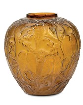Lalique vases. Perruches. Decoration with parrots. Blown glass vases. - $4,200.00