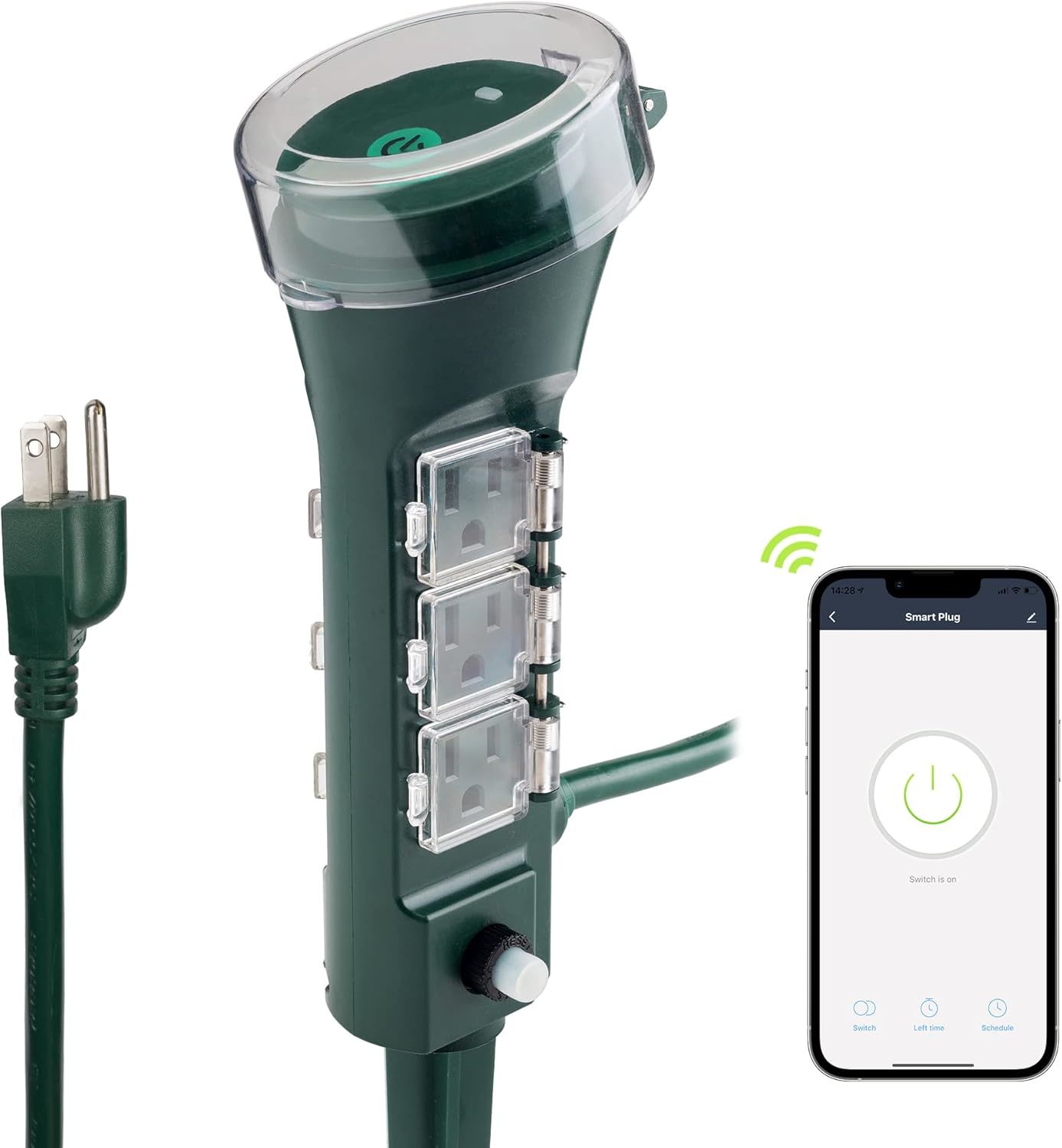 Hbn Outdoor Smart Plug Waterproof Wifi Outdoor Outlet Timer With 6 Grounded - $41.96