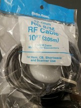 Radio Shack 10&#39; PL-259 HAM CB Scanner 52 Ohm RG 8/M RF Coax Cable USA Made - £26.43 GBP