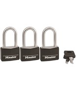 Master Lock 3-Pk. of Keyed-Alike Vinyl-Covered Brass Padlocks - Model Nu... - $34.64
