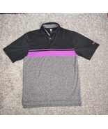 Footjoy Polo Shirt Men Large Black Purple Kalispel Golf Country Club - £17.27 GBP