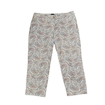 Talbots The Perfect Crop Pants Plus Size 14 White Colorful Floral Womens... - £12.21 GBP