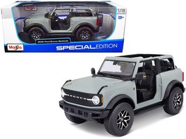 2021 Ford Bronco Badlands Light Gray &quot;Special Edition&quot; 1/18 Diecast Model Car b - £50.26 GBP