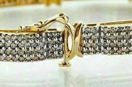 8,00 Ct Rundschliff Simulierter VVS1/D Diamant Tennisarmband 14k Gelb Ve... - $197.43