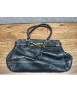Vintage COACH Hampton Tote Pebbled Belted Large Bag Purse Leather Black ... - $752.48 MXN
