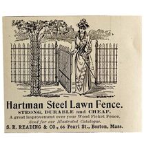 Hartman Steel Lawn Fence 1894 Advertisement Victorian Reading &amp; Co ADBN1bbb - $19.99