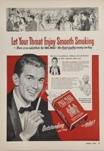 1954 Print Ad Pall Mall Cigarettes Man in Tuxedo Smoking at Party - £14.10 GBP