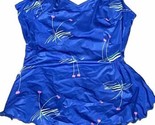 Vintage 80’S louisa brooks Azul Eléctrico con Falda one piece Baño Suit ... - $19.69