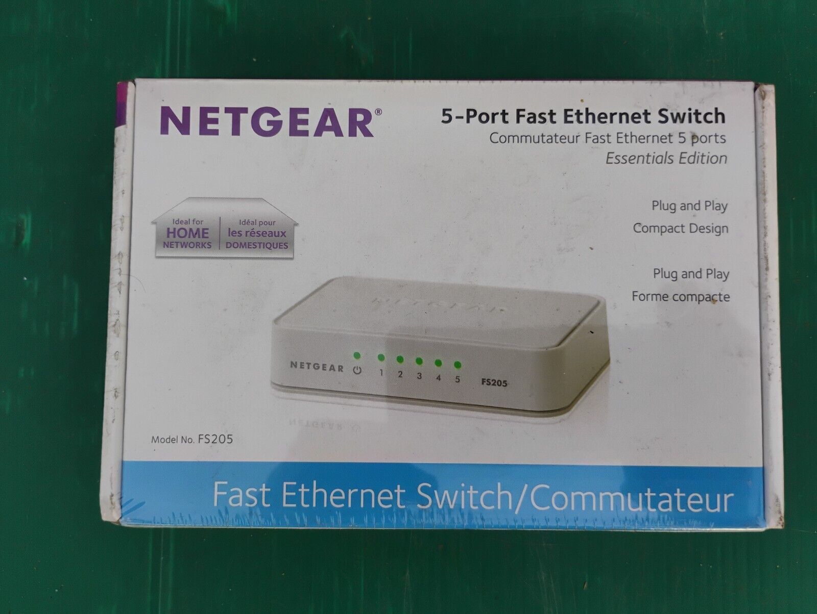 NETGEAR FS205-100PAS 5-Port Fast Ethernet 10/100 Mbps FS205 w/ Power Supply - $9.85