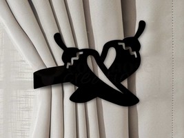 Southwest Theme Chili Peppers Drapery Holdback in Black Rust or Unpainted - $39.00