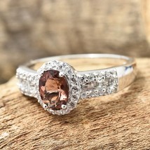 Mocha Scapolite Wh Topaz Camb. Zircon Platinum O/Sterling Silver Ring 10  #JR275 - £60.04 GBP