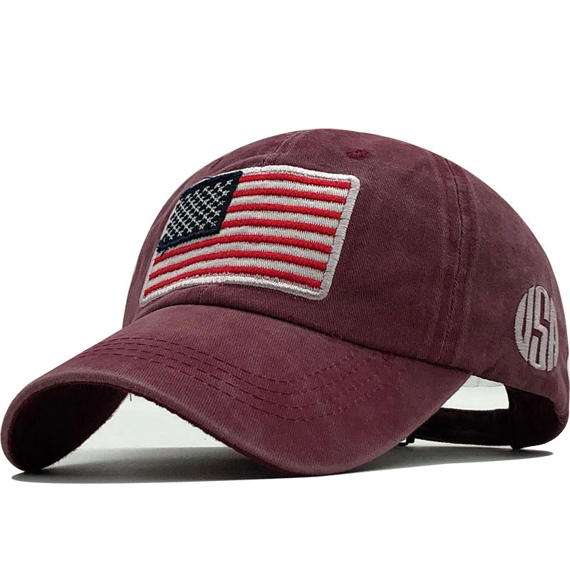 New Cotton Gorras Washed Baseball Cap Flag Of USA Hat Snapback Adjustable Mens - £11.02 GBP