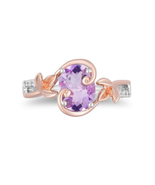 Enchanted Disney Rapunzel Oval Amethyst and Diamond Ring Two-Tone Weddin... - $161.64 CAD