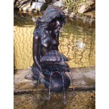 Michelle Mermaid Pond Water Feature, Spitter Fountain Water Garden Ponds... - $158.35