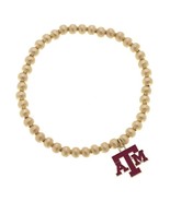 Texas A&amp;M Aggies Ball Bead Stretch Bracelet in Satin Gold - €21,18 EUR