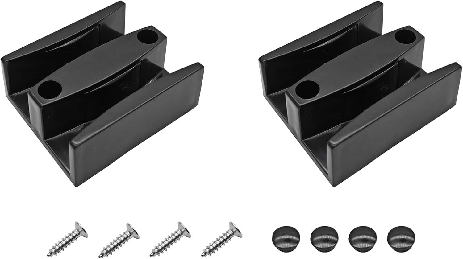 2Pcs Shower Door Guides, Glass Door Limit Slide With Stainless Steel, Black - $18.96