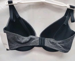 Auden Women's  36C Cotton Lightly Lined Demi T-Shirt Bra Dark Gray Heather image 3