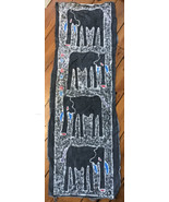 Vtg African South Asian Batik Elephant Fabric Art Tapestry Print Signed ... - £29.46 GBP