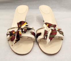 GUCCI Cream Leather Silk and Ribbons Sandal - Size 10 - £180.83 GBP
