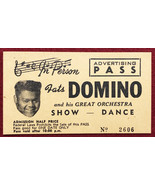 Fats Domino Concert Ticket 1956 + Advertising Pass Ticket from 1950s / 1... - $662.49 MXN