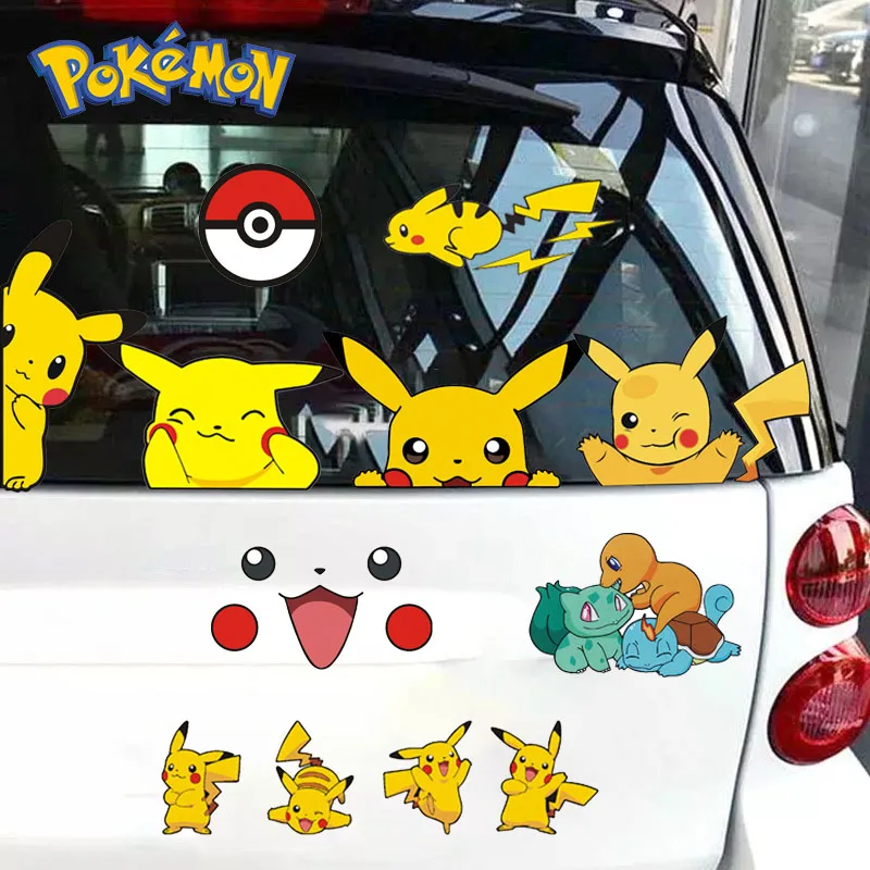 Anime Pokemon GO Pikachu Car Stickers Kawaii Figure Pikachu Driving Mirror - £8.17 GBP+