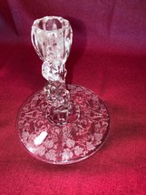 New Martinsville Janice Crystal Candlestick Single Depression Glass #4544 - £15.97 GBP