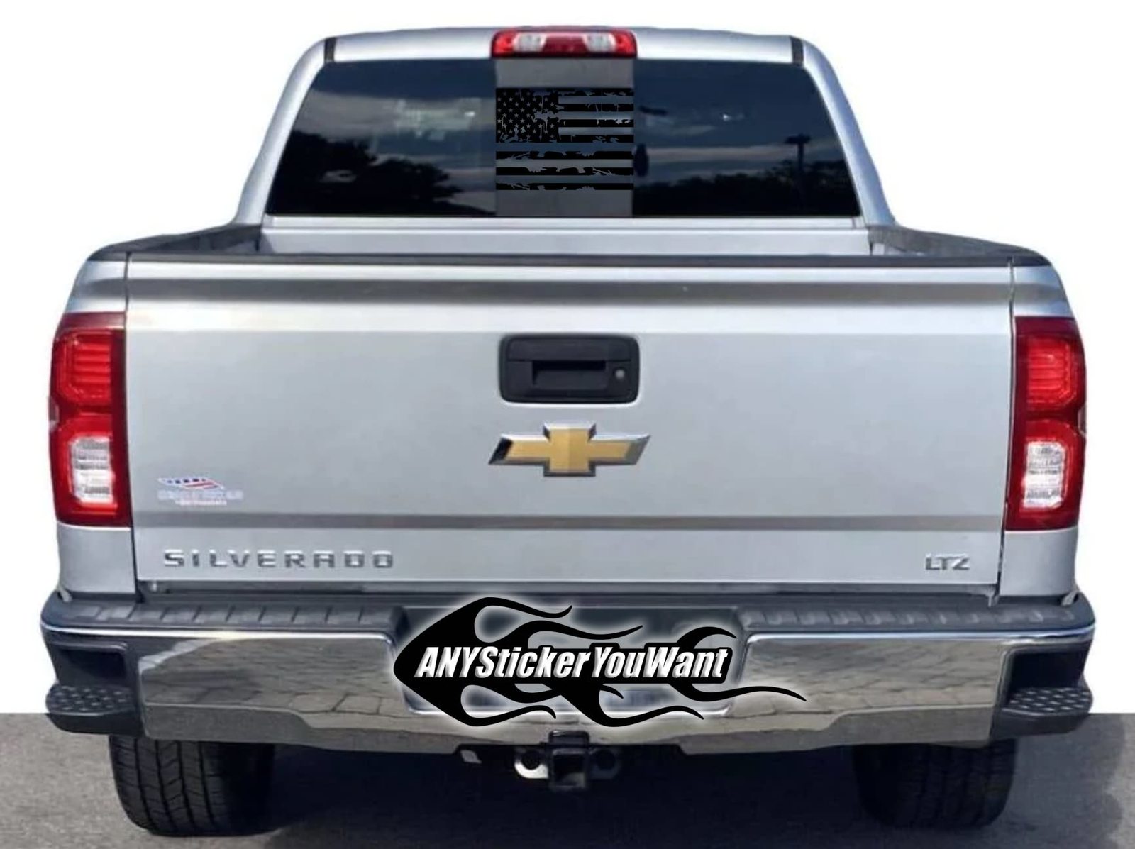 AnyStickerYouWant - Rear Middle Window American Flag Fits Chevy Silverado Sierra - $14.99