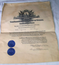 1919 WWI ONEIDA NY US ARMY CERTIFICATE OF GREAT WAR SERVICE ARTHUR LAQUERRE - $74.24