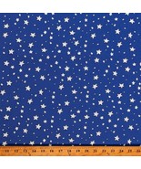 Cotton My Stars Patriotic Fourth of July USA Blue Fabric Print by Yard D... - £11.32 GBP