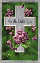Peaceful Easter to You Silver Detail Embossed Postcard PC113 - £11.78 GBP