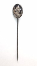 Vintage Cameo Stick Pin Ornate Lady Silver Tone - $17.00