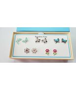 Bay Studio Stud Back Earrings 5 Pair Sensitive Ears Butterflies &amp; Flowers - $28.14 CAD