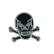 Skull And Crossbones Patch - Black - Sculpted Cutout - Veteran Owned Business - £4.53 GBP