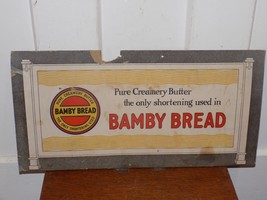Vintage Bamby Bread Creamery Butter Cardboard Advertising Store Sign - $84.15