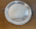 Sheridan Silver Plate Handled Round Serving Tray With Floral Pattern Orn... - $16.65