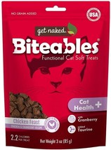 Get Naked Cat Health Biteables Soft Cat Treats Chicken Feast Flavor - 3 oz - £7.95 GBP