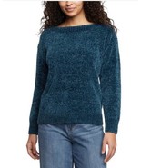Orvis Womens Sweater Blue Chenille Boatneck Long Sleeves Textured Polyester - $66.26 CAD