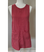 Vtg Amy K Su Pink Pinafore Jumper Dress Tencel Lyocell Sleeveless Size Petite S - $23.09